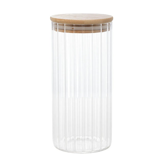 PORTA MANTIMENTO COM TAMPA EM BAMBU 950ML VIDRO BOROSSILICATO