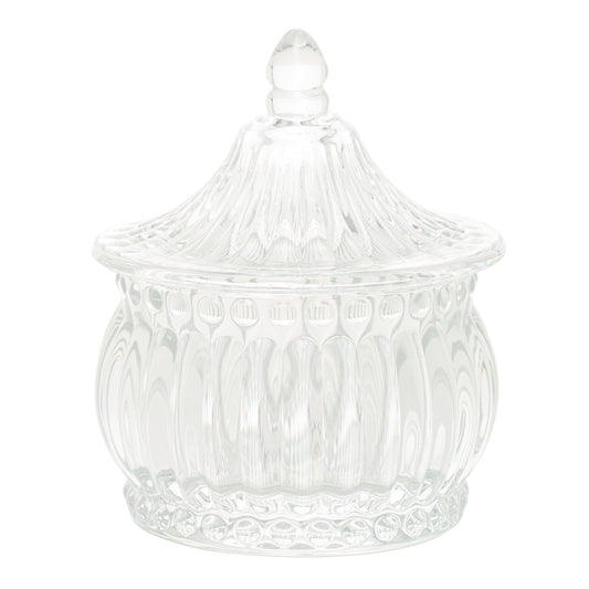 POTICHE DE VIDRO HAT STRIPES 8CM X 8CM X 9,5CM