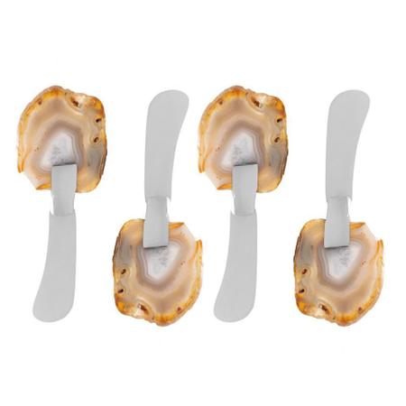 CONJUNTO 4 ESPATULAS DE ACO INOX AGATA