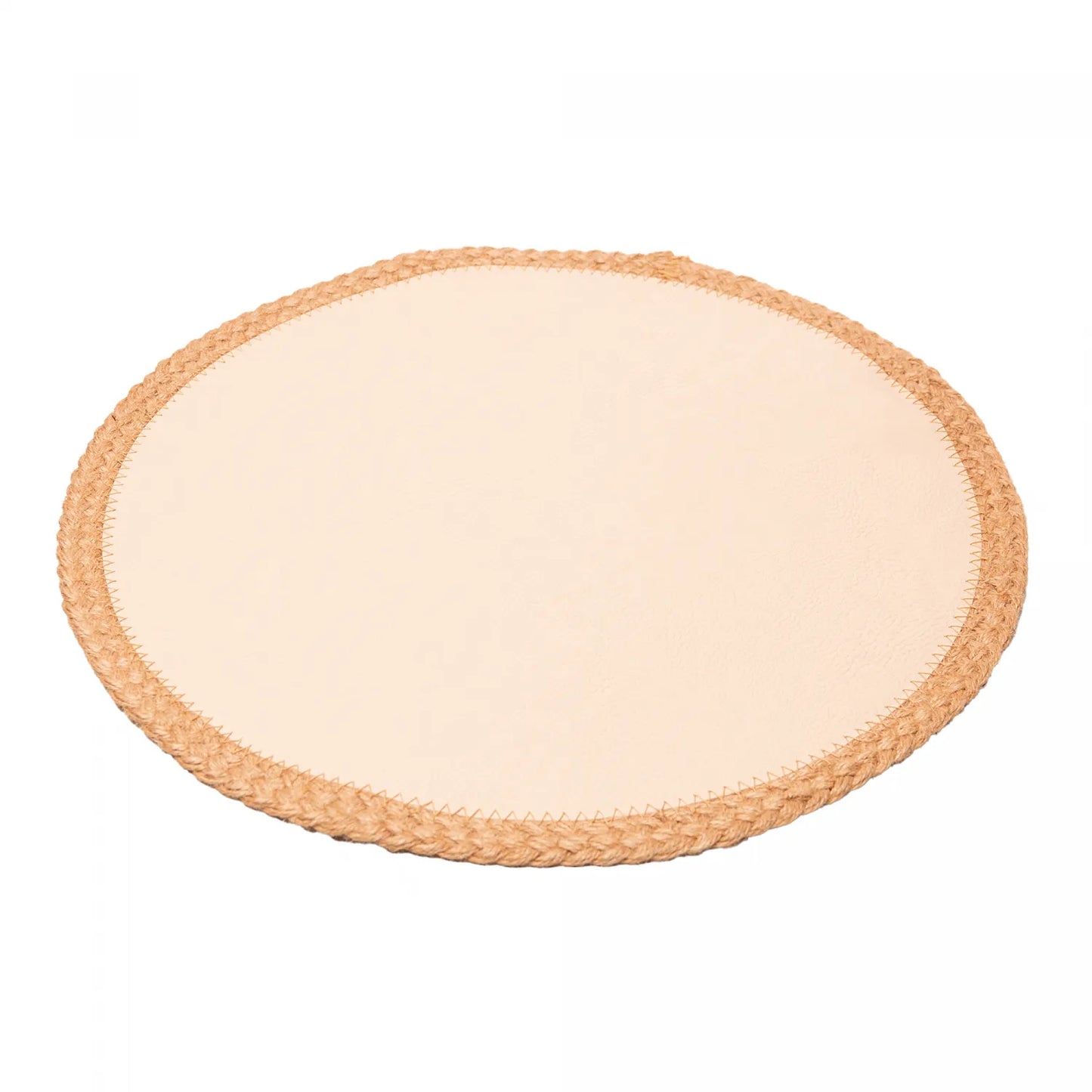 LUGAR AMERICANO COM BORDA JUTA 38CM OFF WHITE PVC