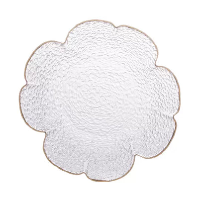 Bowl Cristal Martelado com Borda Dourada Taj Flor-M - DoceLar Loja