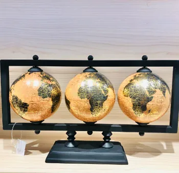 22344 3 GLOBOS PLASTICO BASE METAL 35X10X20CM