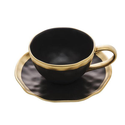 XICARA DE CHA DE PORCELANA PRETO E DOURADO DUBAI 200ml