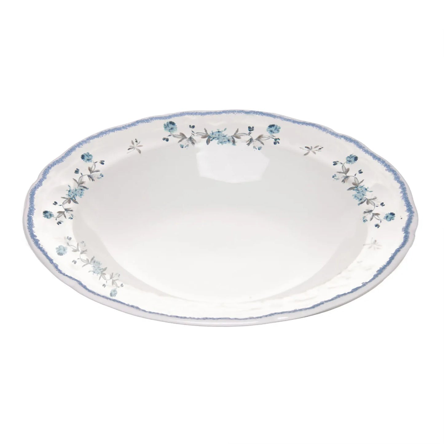 PRATO FUNDO FLORESCER 22CM AZUL CERAMICA WOLFF
