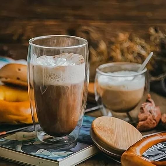 Conjunto 2 Copos p/Chá Parede Dupla Borossilicato - DoceLar Loja