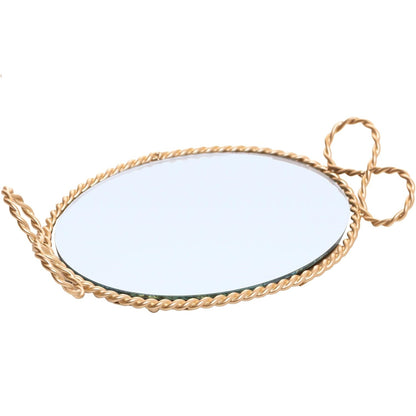BANDEJA DECORATIVA CORTESIA 20CM X 12CM X 3CM DOURADA METAL
