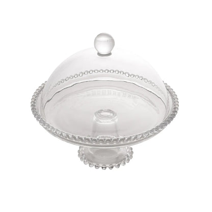 PRATO CRISTAL DE CHUMBO C/PE E TAMPA PEARL 20x18cm