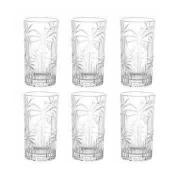 CJ 6 COPOS ALTOS CRISTAL DE CHUMBO PALM TREE 360ml