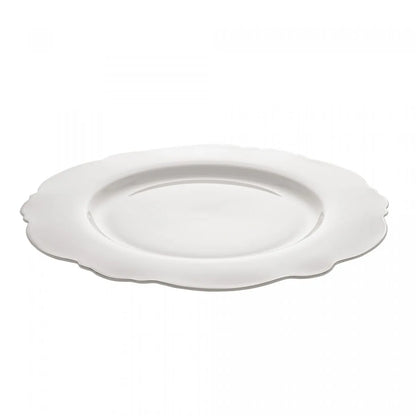 CJ 6 PRATOS RASOS PORCELANA MALDIVAS C/FIO PRATA 28cm