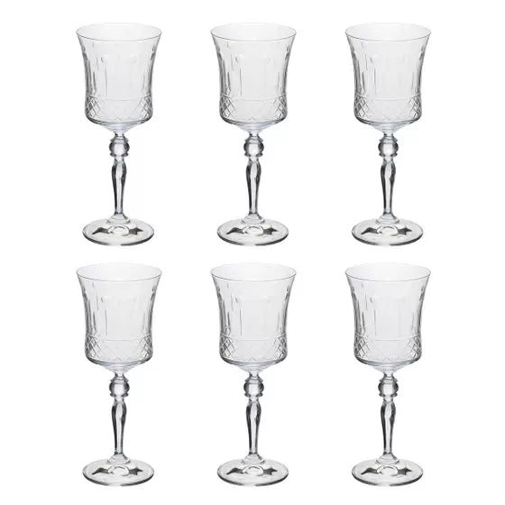 Cj 6 Taças Lapidado p/Água Grace 300ml - DoceLar Loja