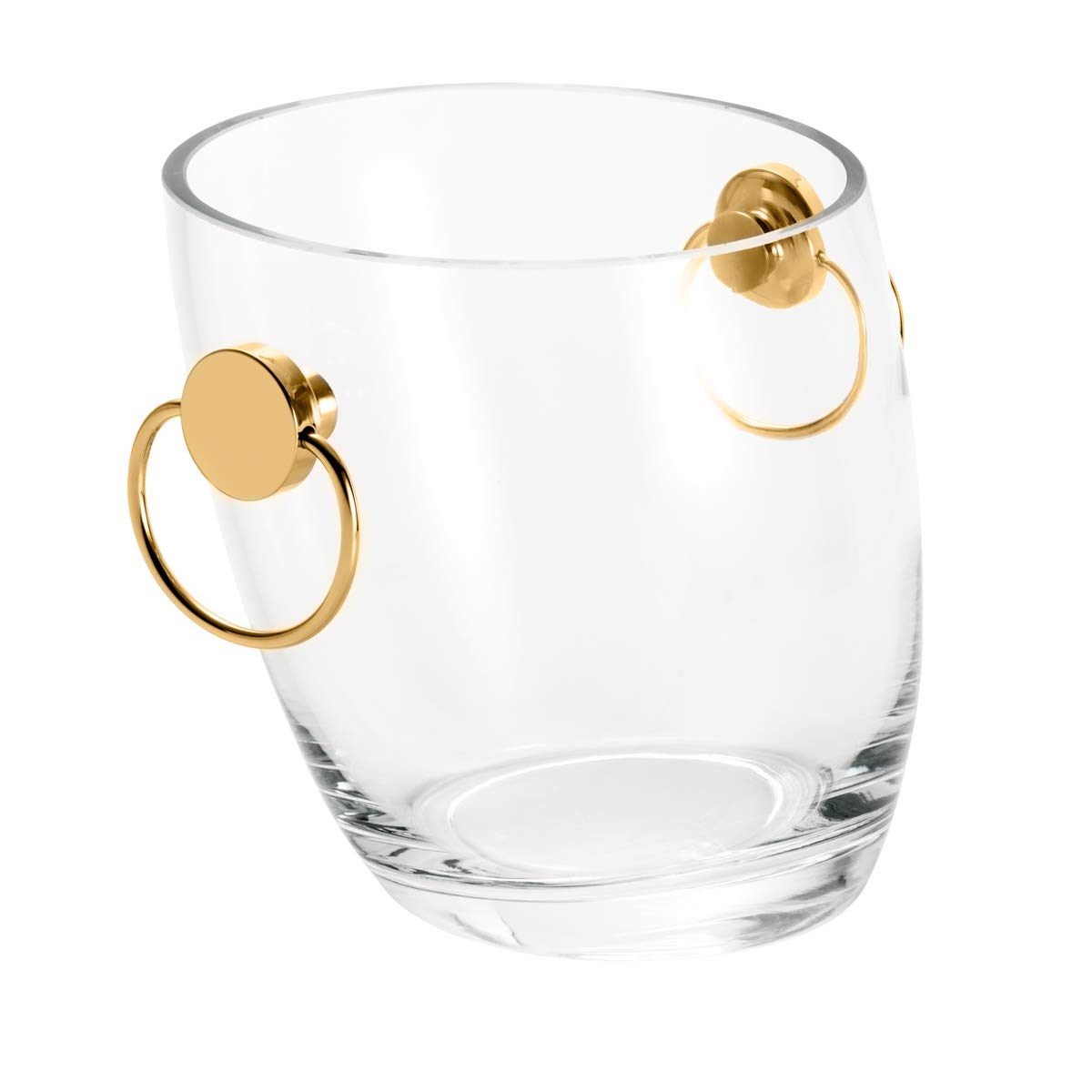 BALDE DE VIDRO C/ALCA DE ACO INOX DOURADO ASTI 25x21cm