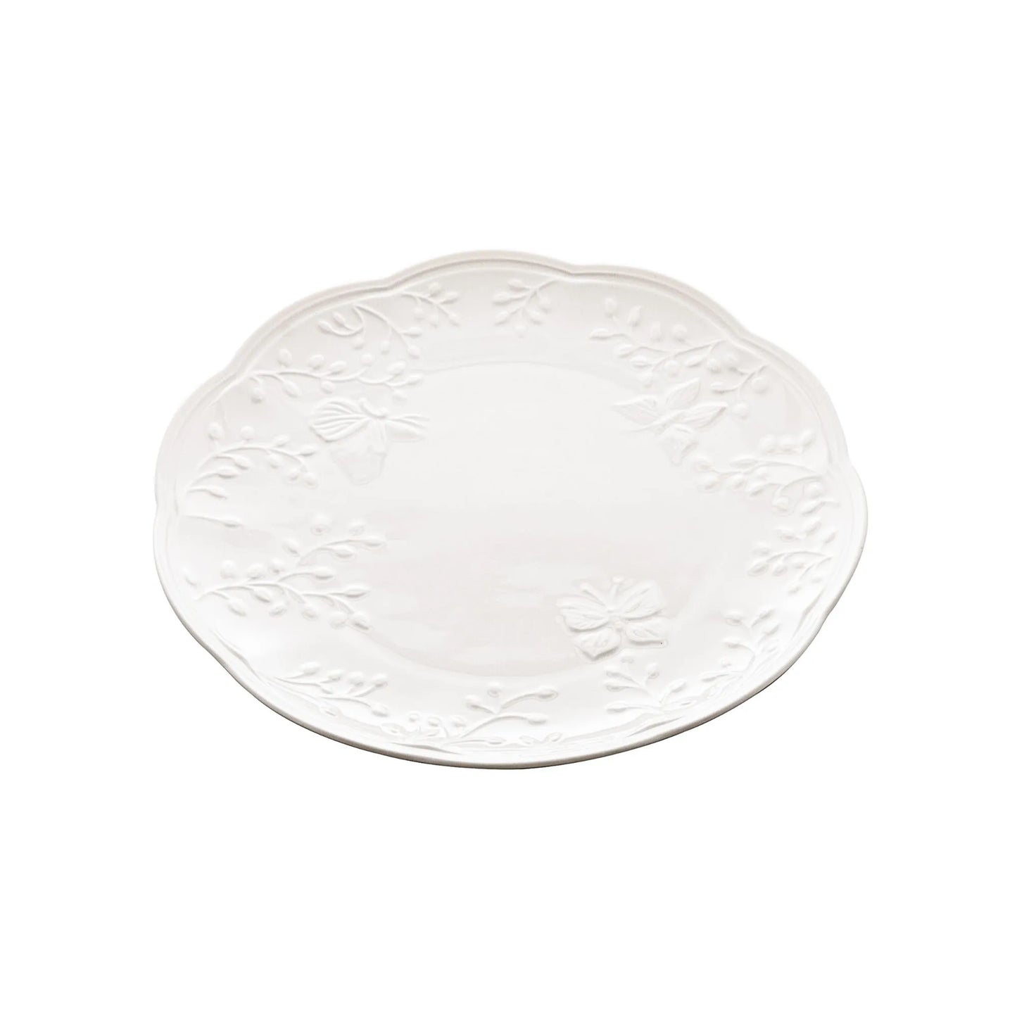 PRATO P/ SOBREMESA DE PORCELANA NEW BONE BUTTERFLY FLOWER