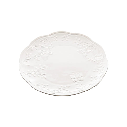 PRATO P/ SOBREMESA DE PORCELANA NEW BONE BUTTERFLY FLOWER