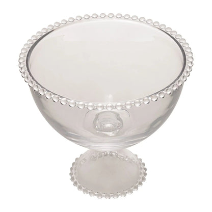 SALADEIRA DE CRISTAL COM PÉ PEARL 21X19CM