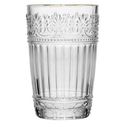CONJUNTO 6 COPOS MAUVE COM FIO DE OURO 350ML CRISTAL ECOLOGICO WOLFF