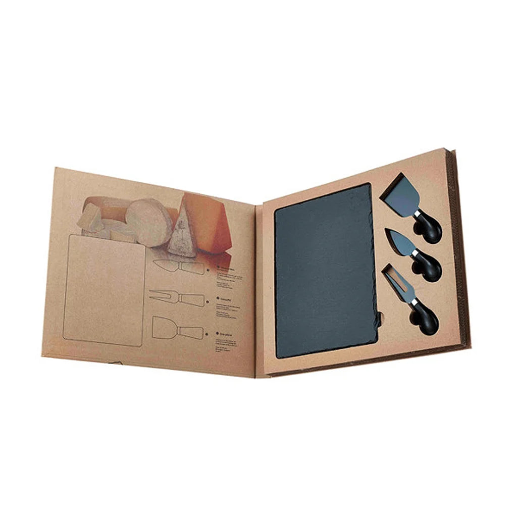 JG FACAS P/QUEIJO E TABUA ARDOSIA 4PECAS