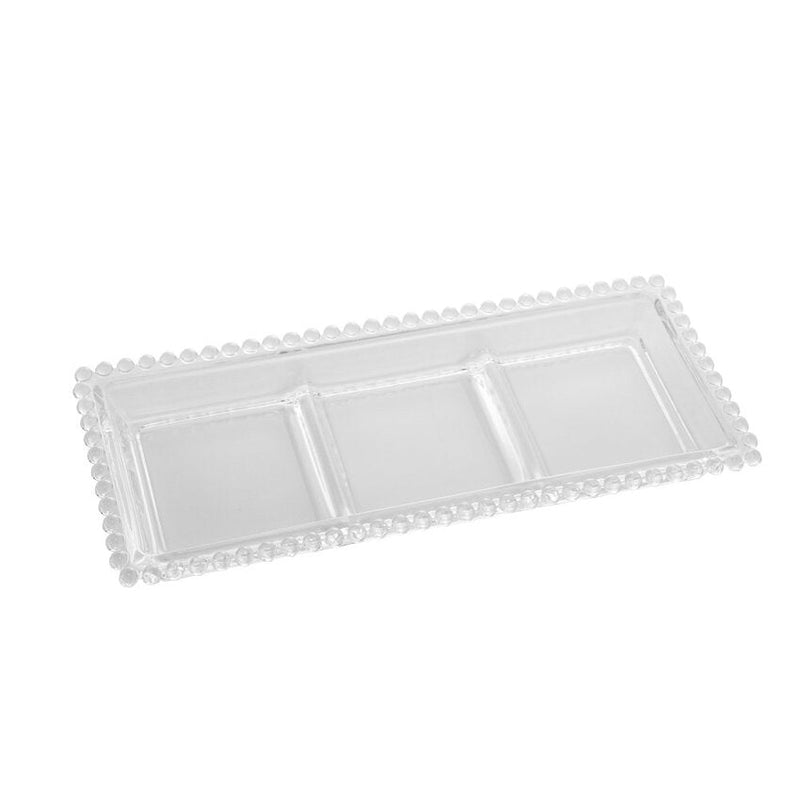 Petisqueira de Cristal com 3 Divisões Pearl