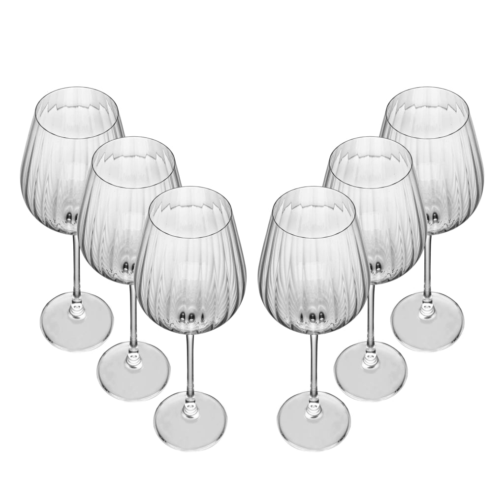 CJ 6 TACAS DE VINHO DE CRISTAL ECOLOGICO (LIVRE DE CHUMBO) COLUMBA OPTIC 640ML