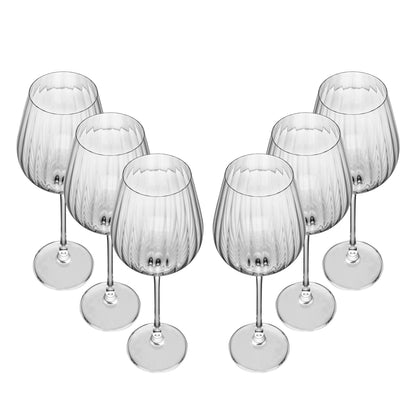 CJ 6 TACAS DE VINHO DE CRISTAL ECOLOGICO (LIVRE DE CHUMBO) COLUMBA OPTIC 640ML