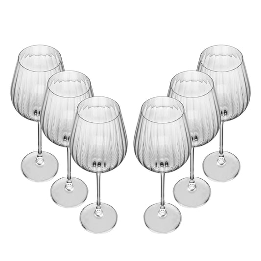 CJ 6 TACAS DE VINHO DE CRISTAL ECOLOGICO (LIVRE DE CHUMBO) COLUMBA OPTIC 640ML