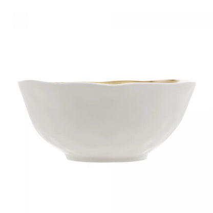 Bowl de Porcelana Branco e Dourado Dubai