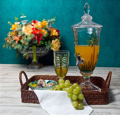 Cj 6 Taças Cristal Palm Tree HandPaint - DoceLar Loja