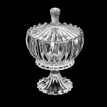 Potiche Decorativo Cristal c/Pé Geneva - DoceLar Loja