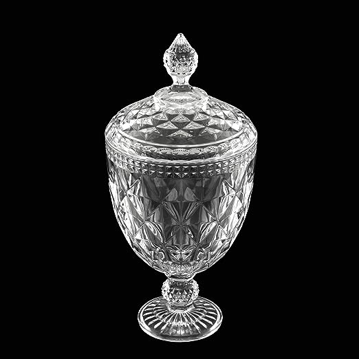 Potiche C/Pé de Cristal Diamond - DoceLar Loja