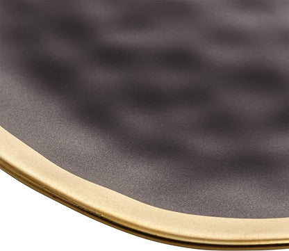 PRATO SOBREMESA DE PORCELANA PRETO E DOURADO DUBAI 21cm