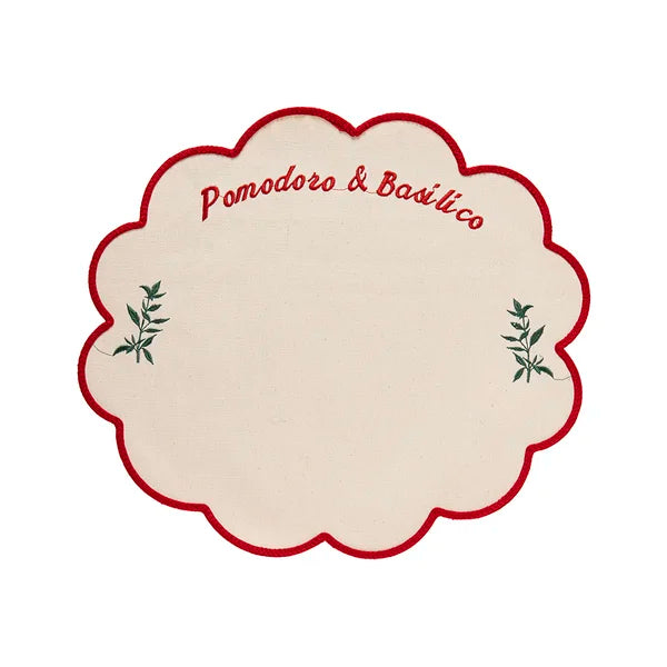 Jogo Americano Brazil Pomodoro e Basilico Avulso Vermelho