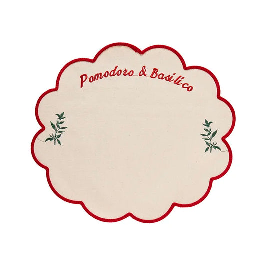 Jogo Americano Brazil Pomodoro e Basilico Avulso Vermelho