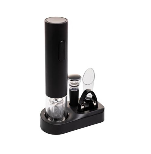 CJ 5 PECAS PARA VINHO DE PLASTICO PRETO