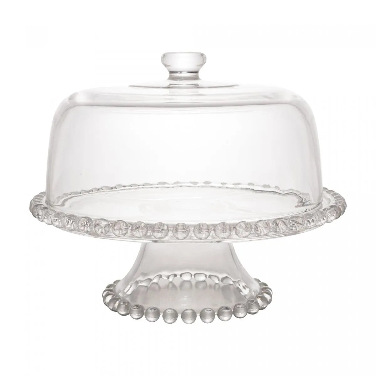 PRATO P/BOLO CRISTAL DE CHUMBO C/PE E TAMPA PEARL 31x25cm