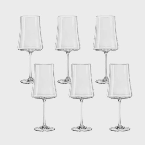 CJ 6 TACAS DE VINHO DE CRISTAL