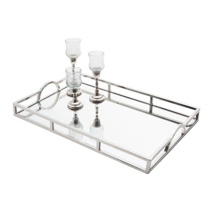 Bandeja Aço Inox Espelho e Alça