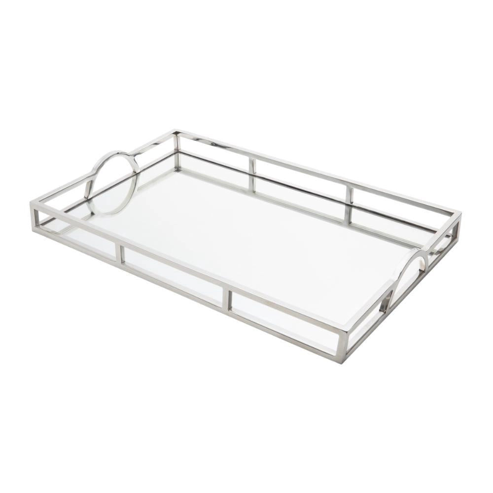 Bandeja Aço Inox Espelho e Alça
