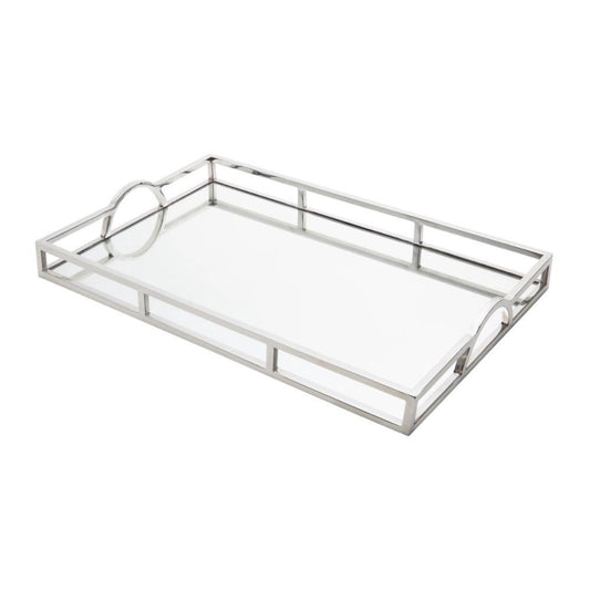 Bandeja Aço Inox Espelho e Alça