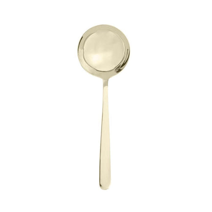 CJ 4 TALHERES PARA SERVIR DE ACO INOX VIENA DOURADO