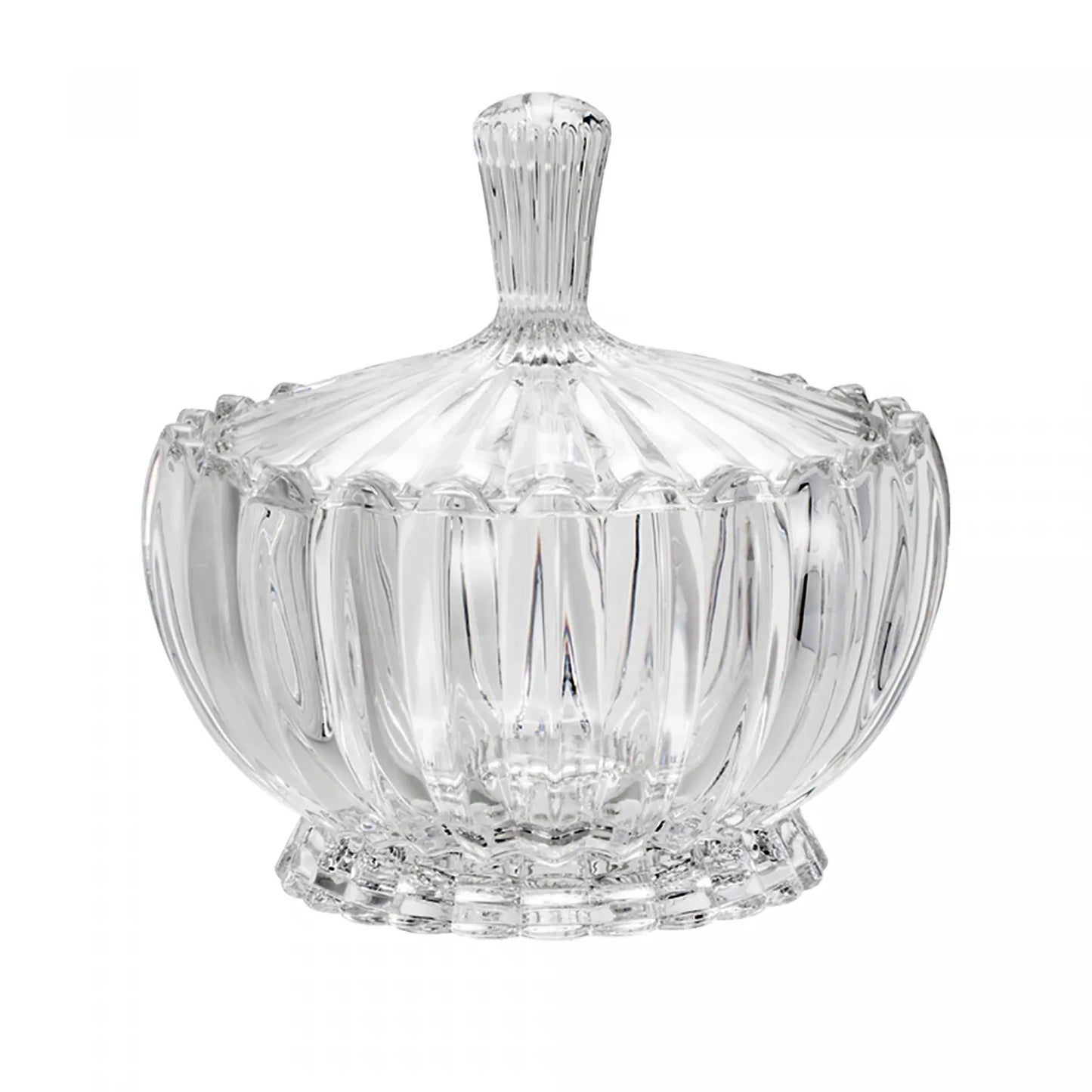 POTICHE DECORATIVO DE CRISTAL COM TAMPA GENEVA 11CM X 11CM