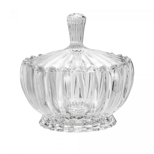 POTICHE DECORATIVO DE CRISTAL COM TAMPA GENEVA 11CM X 11CM