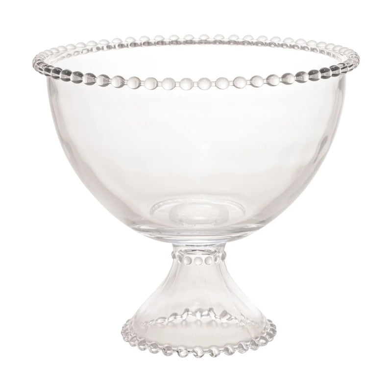 Saladeira de Cristal com Pé Pearl - DoceLar Loja