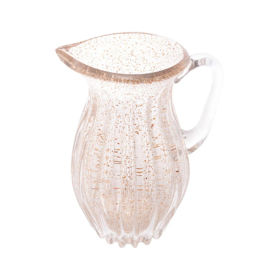 JARRA DE VIDRO ITALY TRANSPARENTE E DOURADO 1,4L