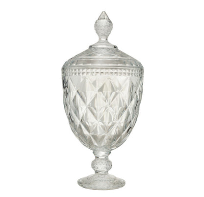 Potiche C/Pé De Cristal De Chumbo Diamond - DoceLar Loja