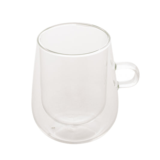 CJ 2 XICARAS P/CAFE E CHA DUPLA PAREDE DE VIDRO BOROSSILICATO 360ML