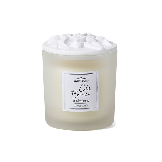 Vela Perfumada 180g Essencia Cha Branco