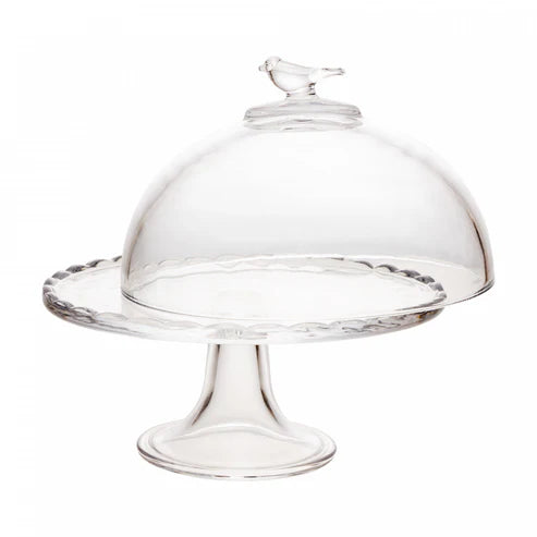 PRATO COM PE E TAMPA BIRD 19CM X 19CM X 19CM CRISTAL WOLFF