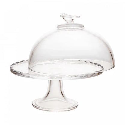 PRATO COM PE E TAMPA BIRD 19CM X 19CM X 19CM CRISTAL WOLFF