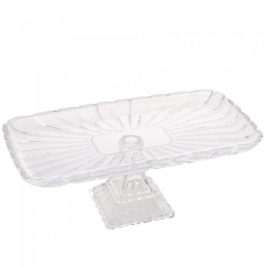 PRATO/BOLO DE CRISTAL DE CHUMBO QUADRATTA 36,5CMX17CMX14CM