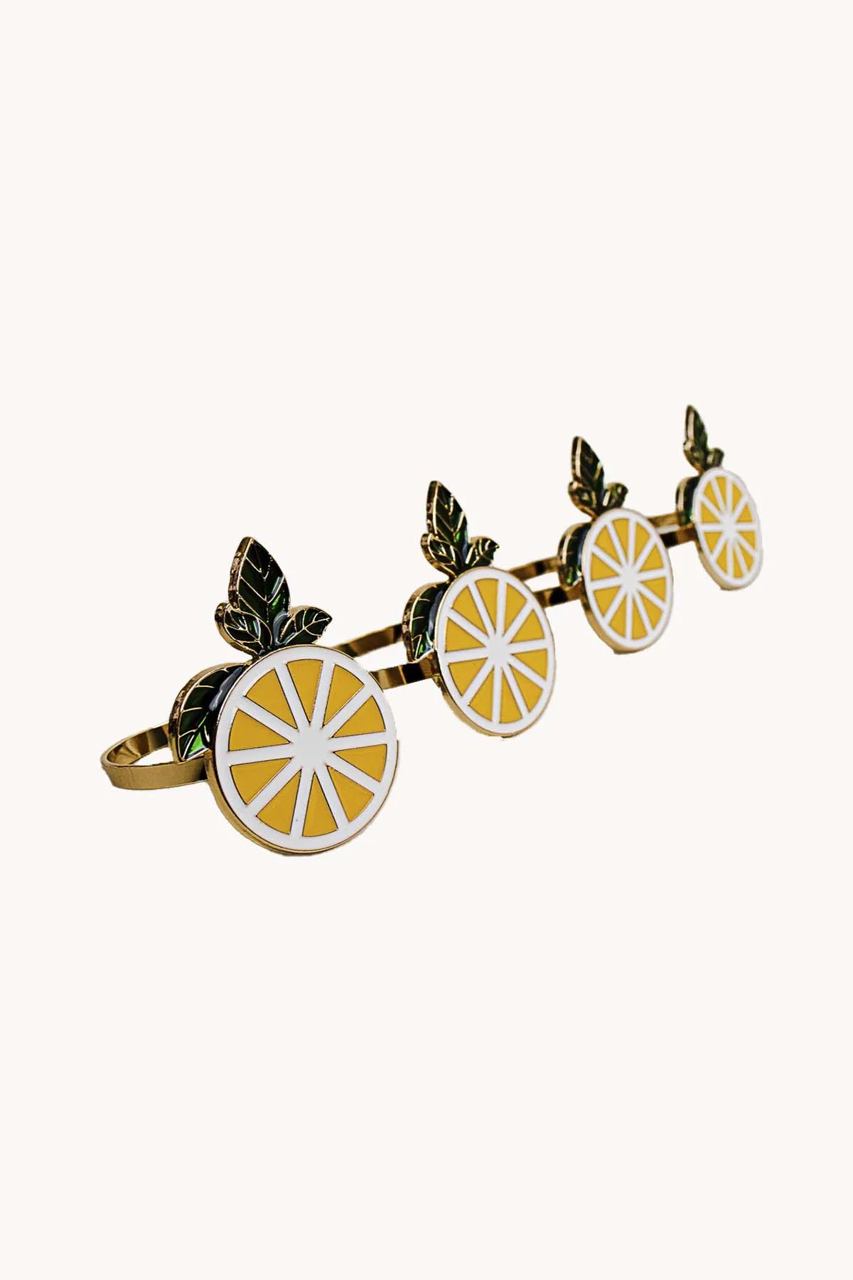 ANEL DE GUARDANAPO LIMÃO METAL C/4