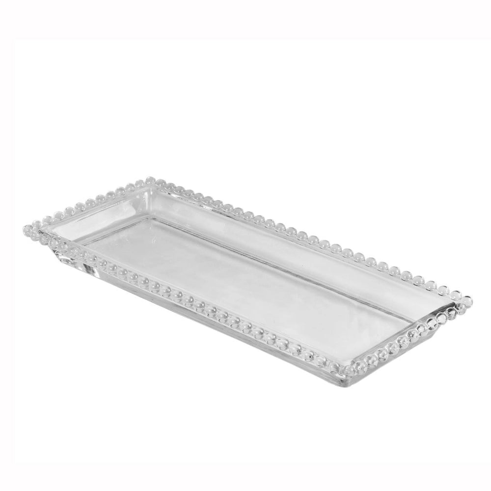 TRAVESSA 30 X 13 CM DE CRISTAL TRANSPARENTE PEAR